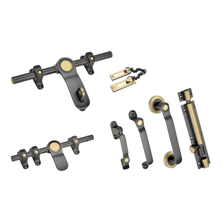 Brass Heavy Door Kit DBAL 1125 Silky Antique
